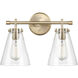 Aliza 2 Light 16 inch Modern Gold Vanity Light Wall Light